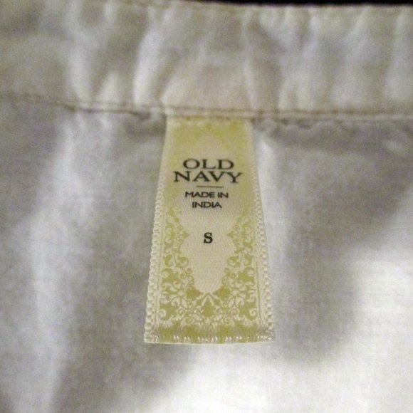 OLD NAVY Split button down Textured Vintage look Blouse Long Sleeve Cotton SZ S - Picture 12 of 12